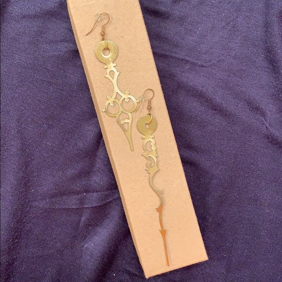 Steampunk clock hand earrings - Picture 4 of 4